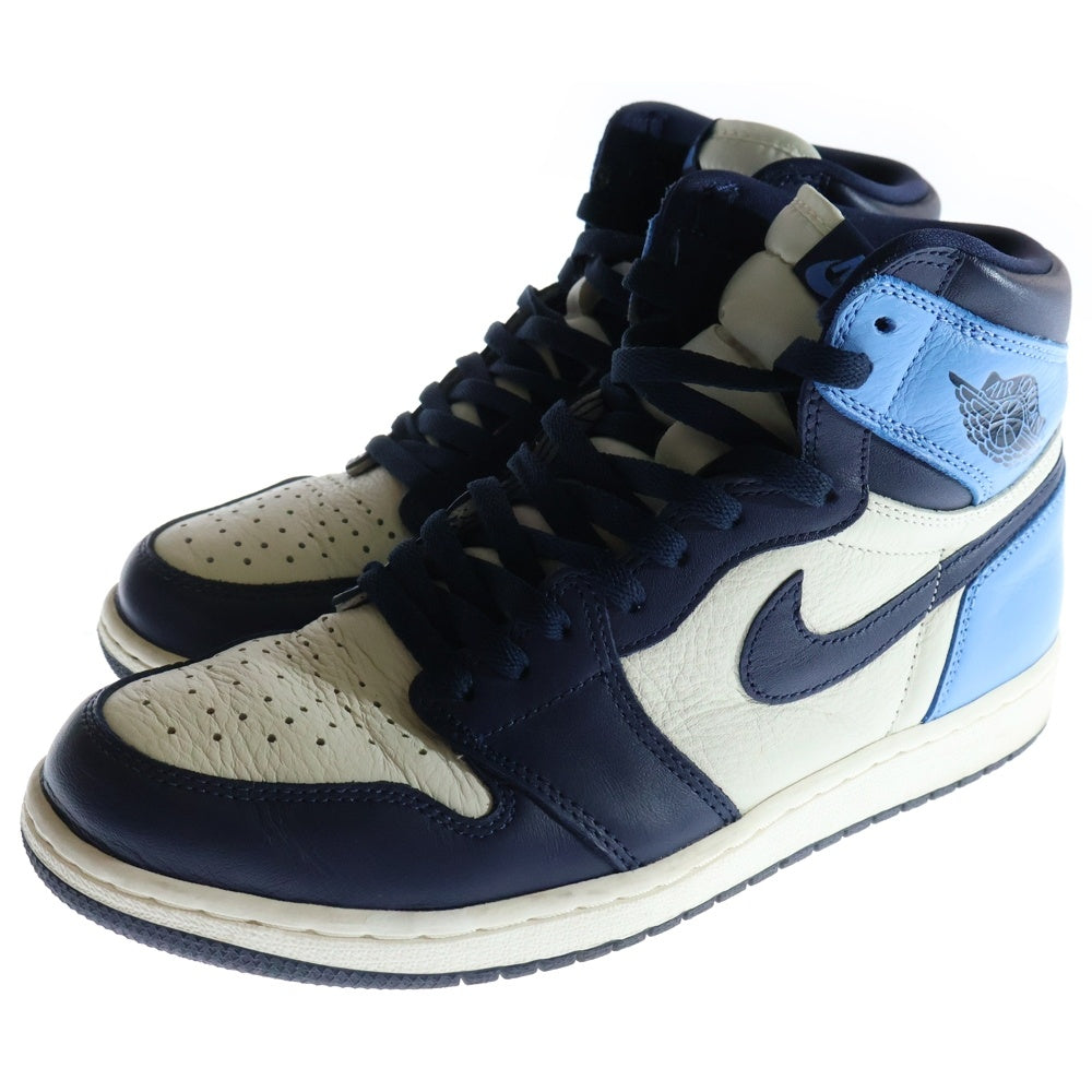 NIKE(ナイキ) AIR JORDAN 1 RETRO HIGH OG OBSIDIAN/UNIVERSITY BLUE エアジョーダン1 オブシディアン ユニバーシティブルー ハイカットスニーカー US10/28.0cm 555088-140