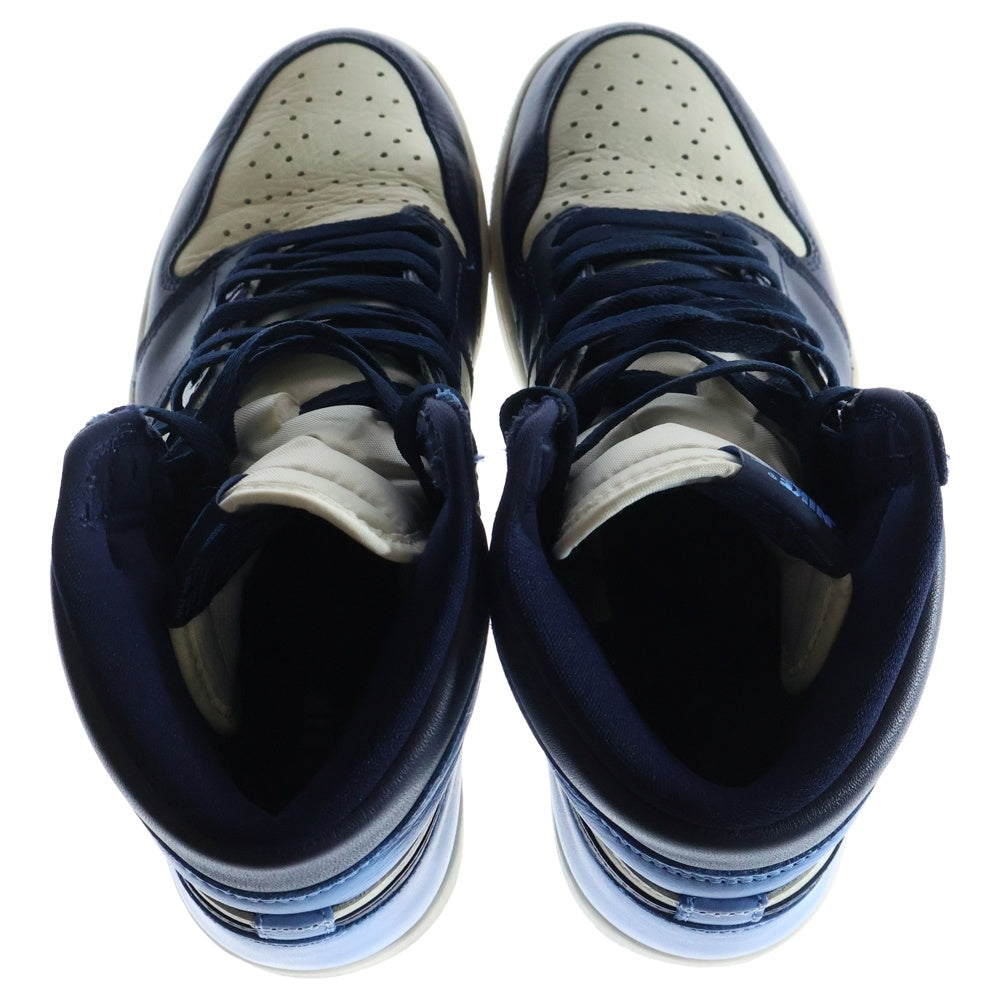 NIKE(ナイキ) AIR JORDAN 1 RETRO HIGH OG OBSIDIAN/UNIVERSITY BLUE エアジョーダン1 オブシディアン ユニバーシティブルー ハイカットスニーカー US10/28.0cm 555088-140