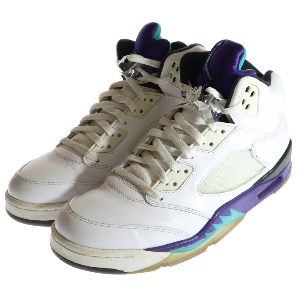 NIKE(ナイキ) 【観賞用 2013年製】 AIR JORDAN 5 RETRO GRAPE エアジョーダン5 レトロ グレープ ハイカットスニーカー ホワイト/パープル US10/28.0cm 136027-108