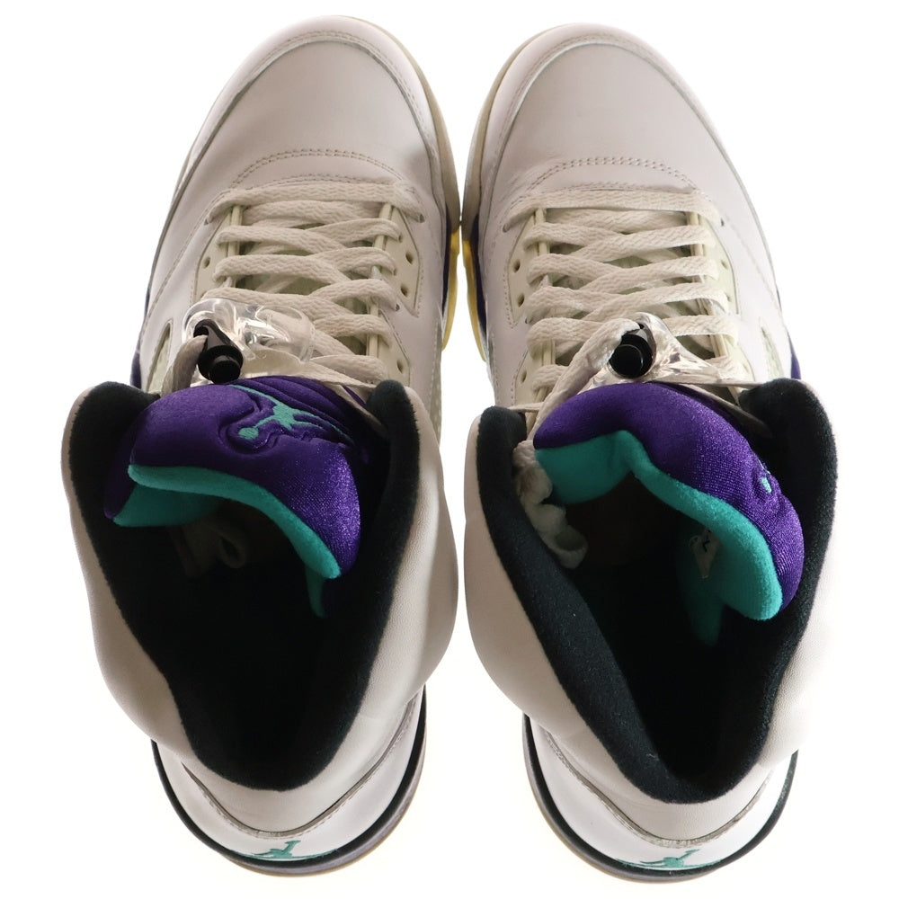 NIKE(ナイキ) 【観賞用 2013年製】 AIR JORDAN 5 RETRO GRAPE エアジョーダン5 レトロ グレープ ハイカットスニーカー ホワイト/パープル US10/28.0cm 136027-108