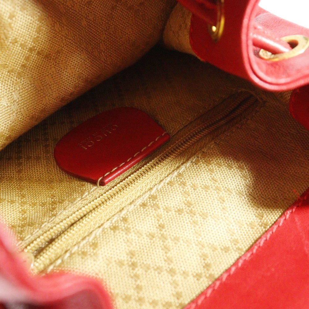 GUCCI(グッチ) バンブーハンドル レザー ミニバッグパック リュックサック レッド 003.1705.0030