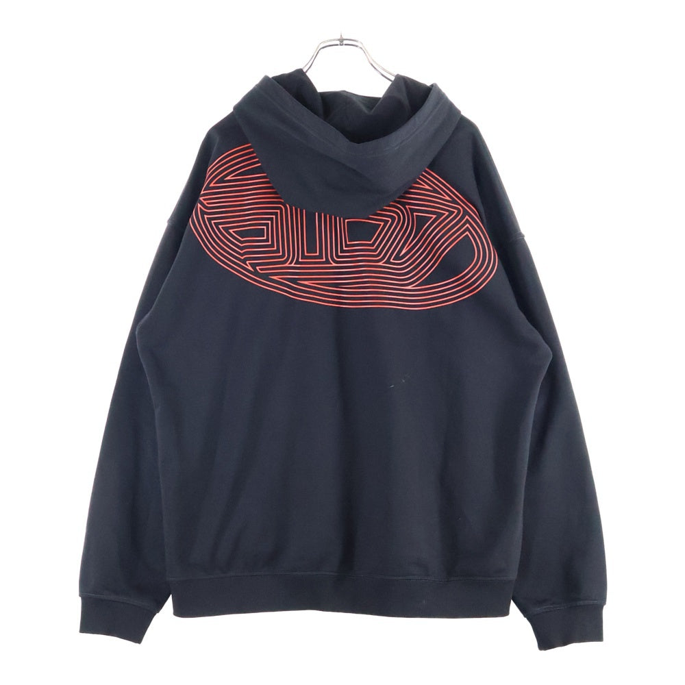 DIESEL(ディーゼル) S-BOXT-HOOD-K2 ロゴ刺繍 フーデッド プルオーバーパーカー ブラック A15725