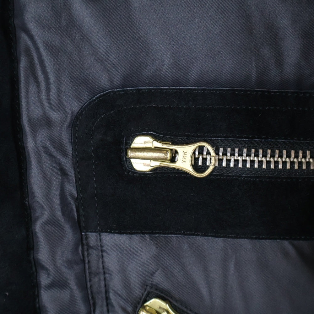 Vivienne Westwood MAN(ヴィヴィアンウエストウッドマン) Union Jack Jacket ユニオンジャック スウェード切替 中綿 ジップアップ ジャケット ブラック 4345-1503