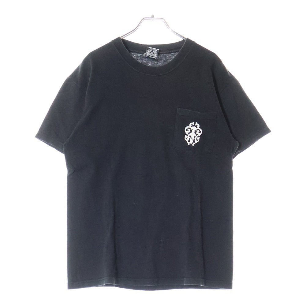 CHROME HEARTS(クロムハーツ) OLD DAGGER S/S Tee オールドモデル ダガーポケット ロゴ バックプリント 半袖Tシャツ ブラック