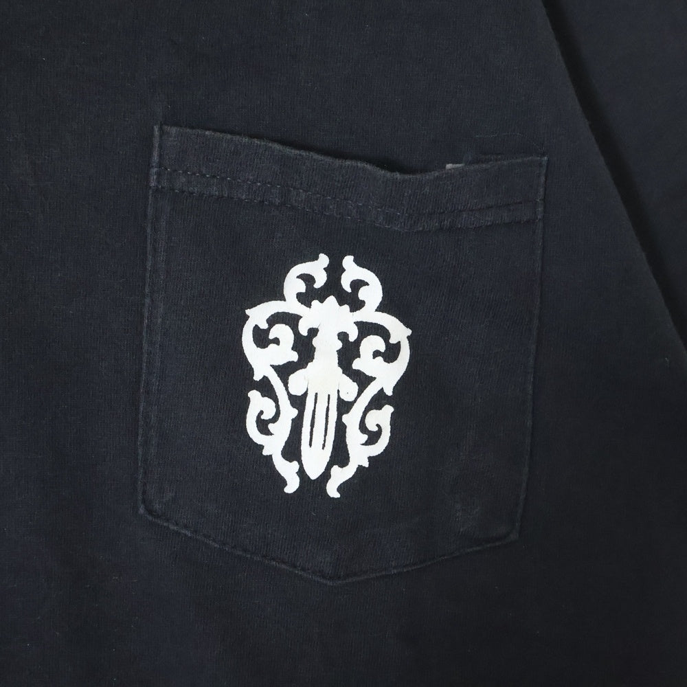 CHROME HEARTS(クロムハーツ) OLD DAGGER S/S Tee オールドモデル ダガーポケット ロゴ バックプリント 半袖Tシャツ ブラック