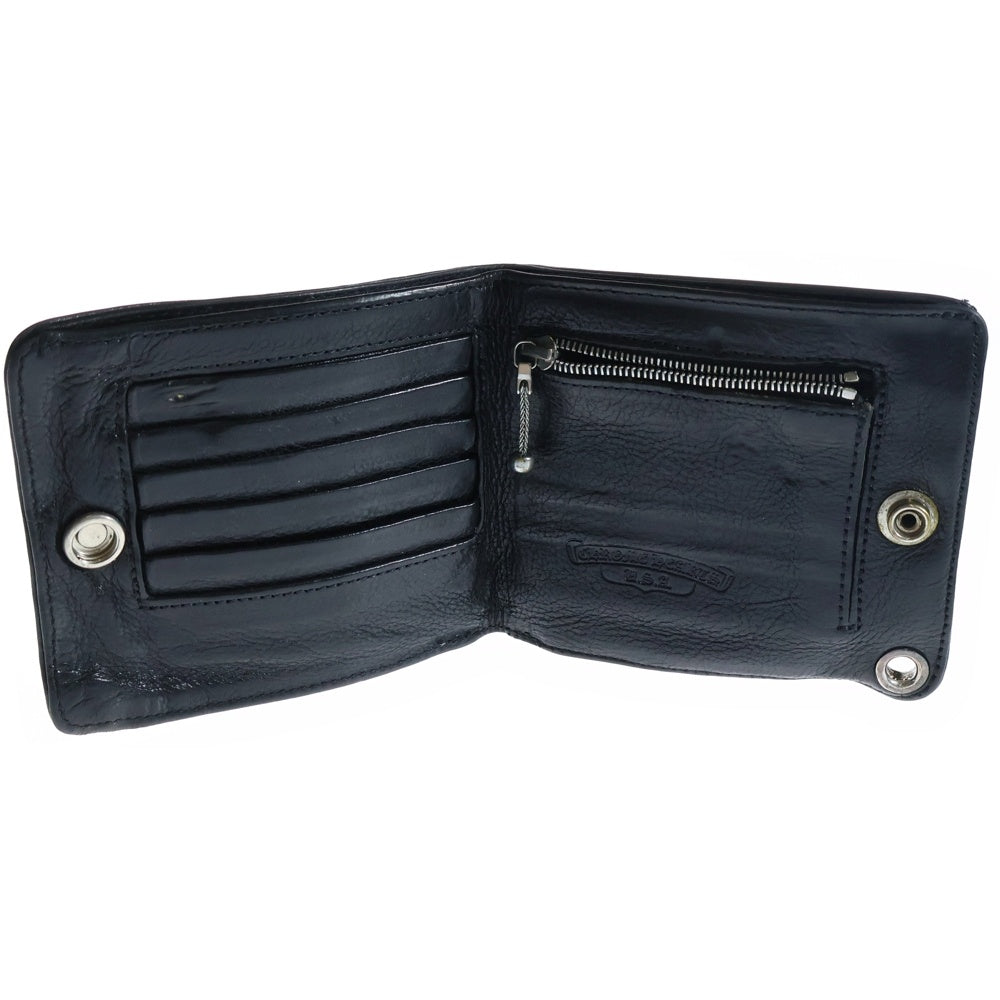 CHROME HEARTS(クロムハーツ) 1SNAP 1スナップ クロス ボールボタン レザーウォレット 財布 ブラック BCA361