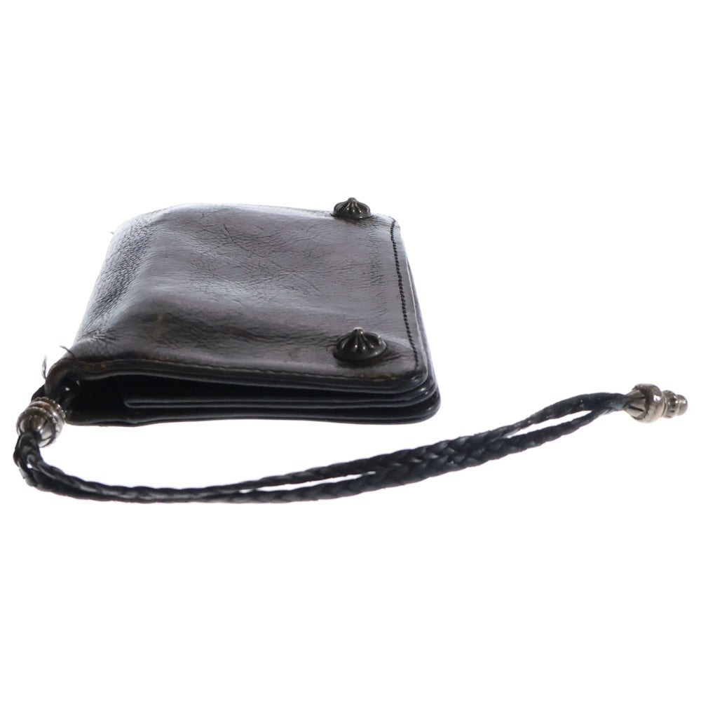 CHROME HEARTS(クロムハーツ) 2ZIP 2ジップ クロスボールボタンレザーウォレット 財布 ブラック BCA363
