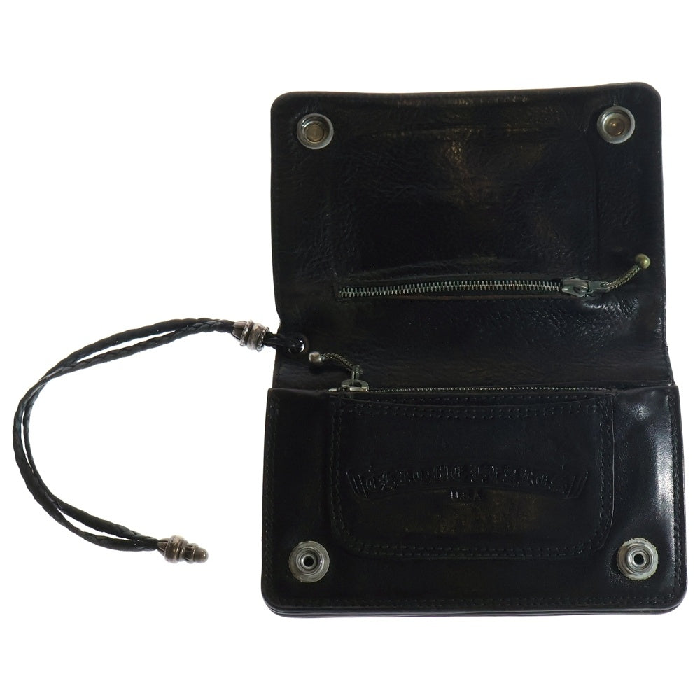 CHROME HEARTS(クロムハーツ) 2ZIP 2ジップ クロスボールボタンレザーウォレット 財布 ブラック BCA363