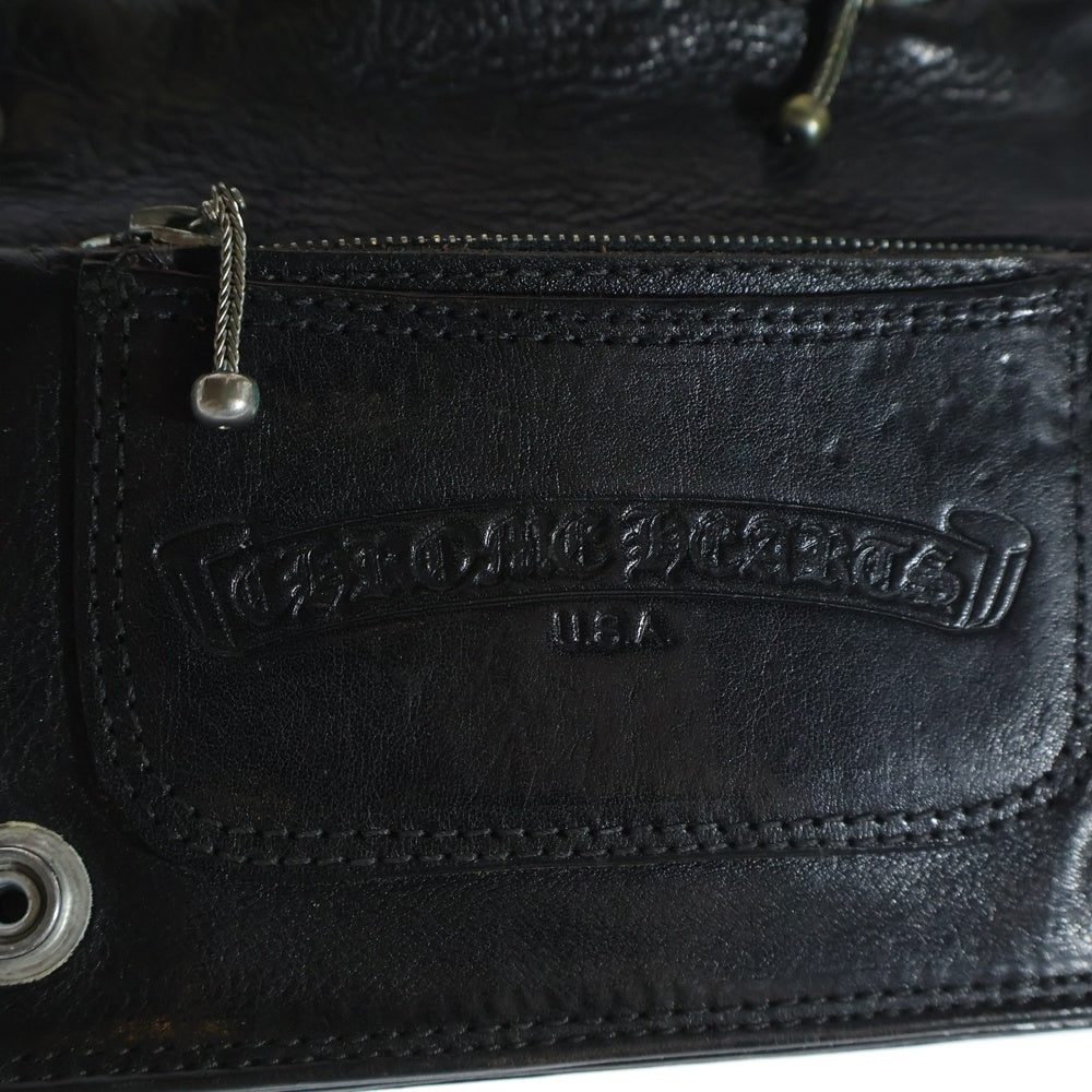 CHROME HEARTS(クロムハーツ) 2ZIP 2ジップ クロスボールボタンレザーウォレット 財布 ブラック BCA363