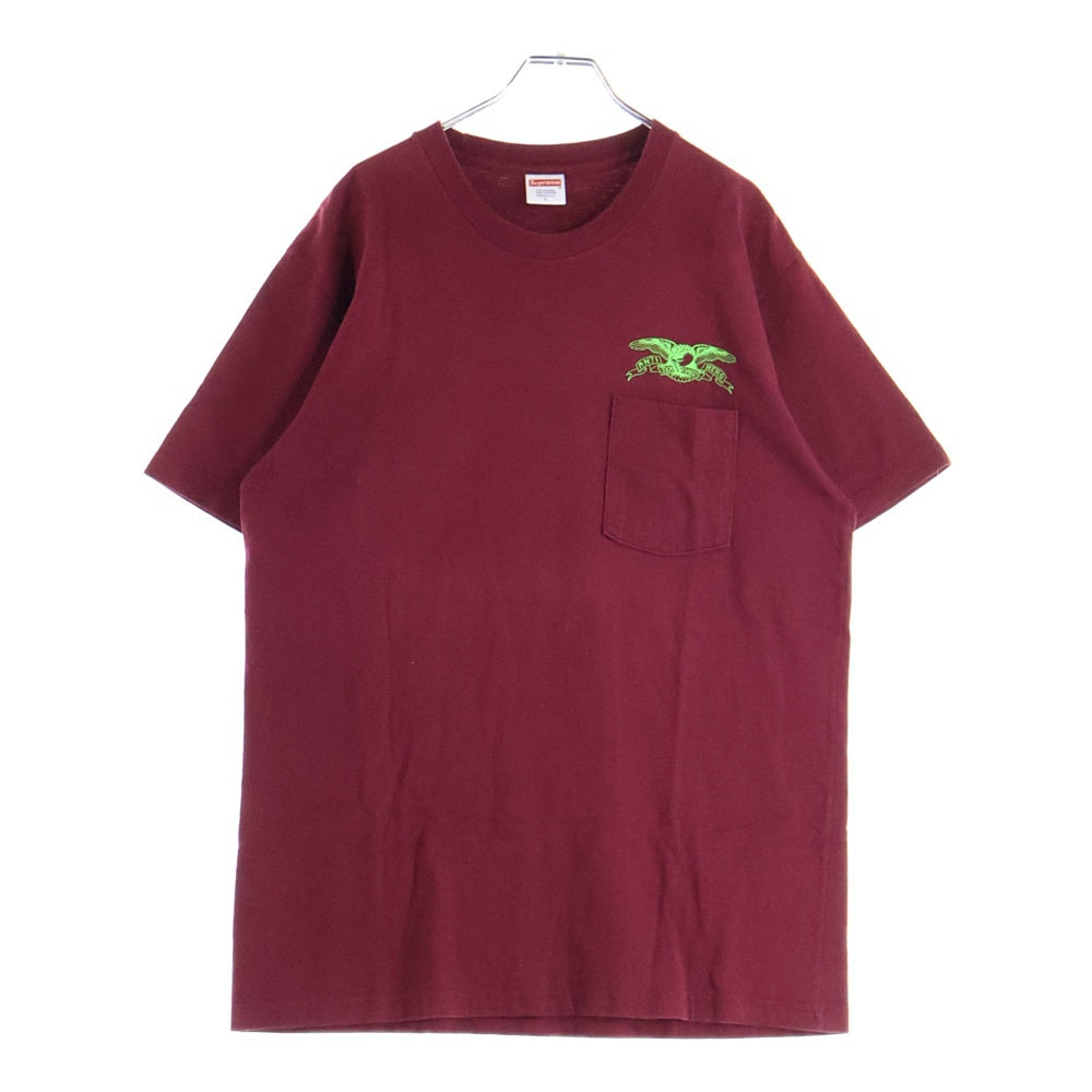 SUPREME(シュプリーム) 16SS Antihero Eagle Pocket Tee アンタイヒーロー 1ポケット 半袖Tシャツ カットソー レッド