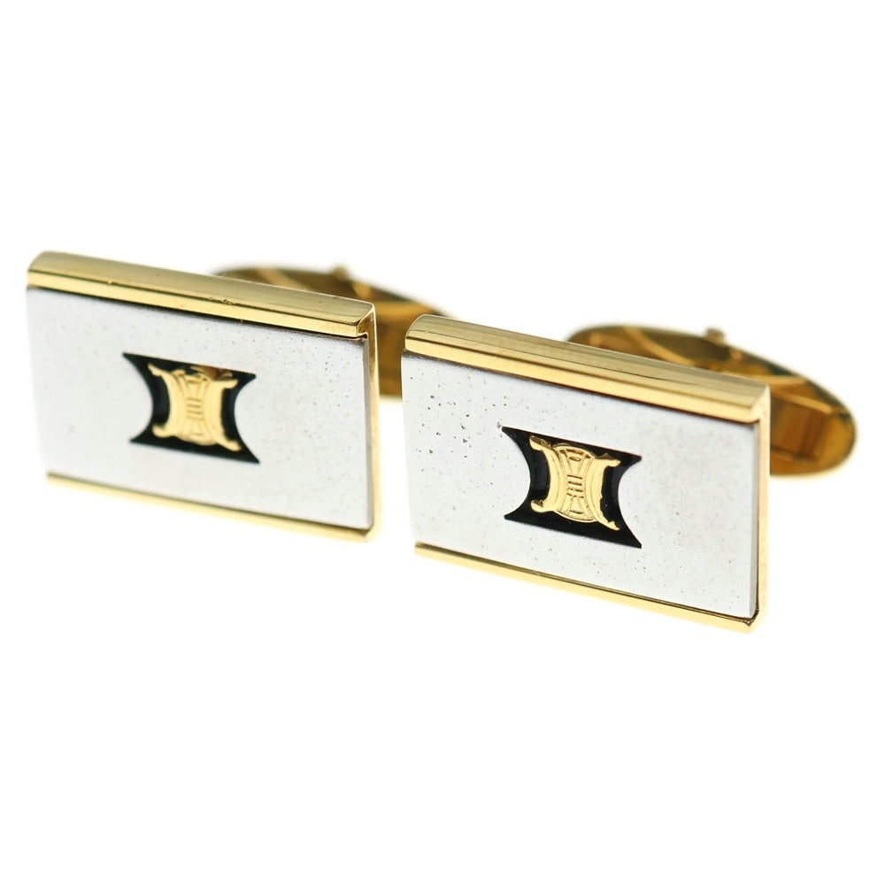 CELINE(セリーヌ) トリオンフ カフス ネクタイピン セット スウィヴル式 ワニロ式 シルバー/ゴールド