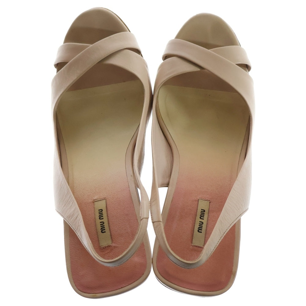 miumiu(ミュウミュウ) ウェッジソール サンダル ピンク 37 1/2 レディース