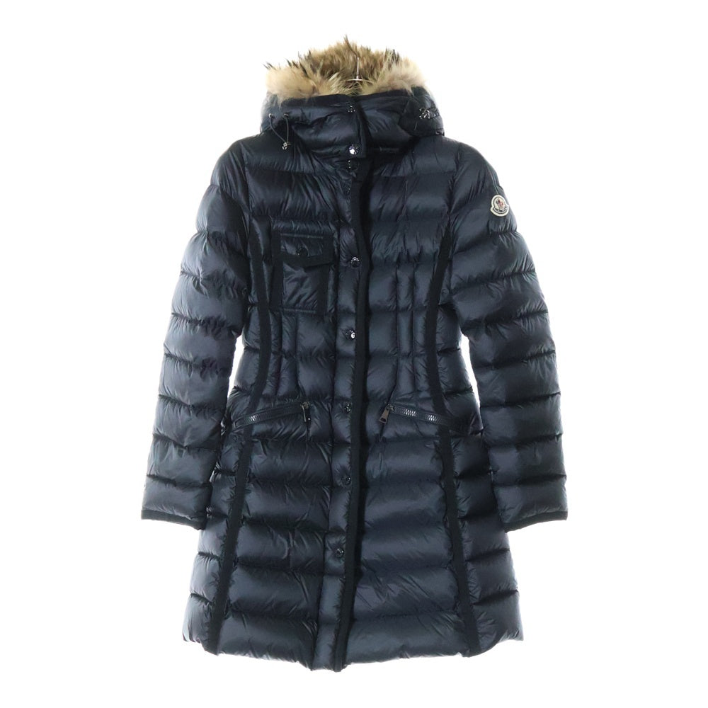 MONCLER(モンクレール) 20AW HERMIFUR エルミファー ファー付き フーデッドジャケット ロングダウンコート ブラック レディース E20934990015