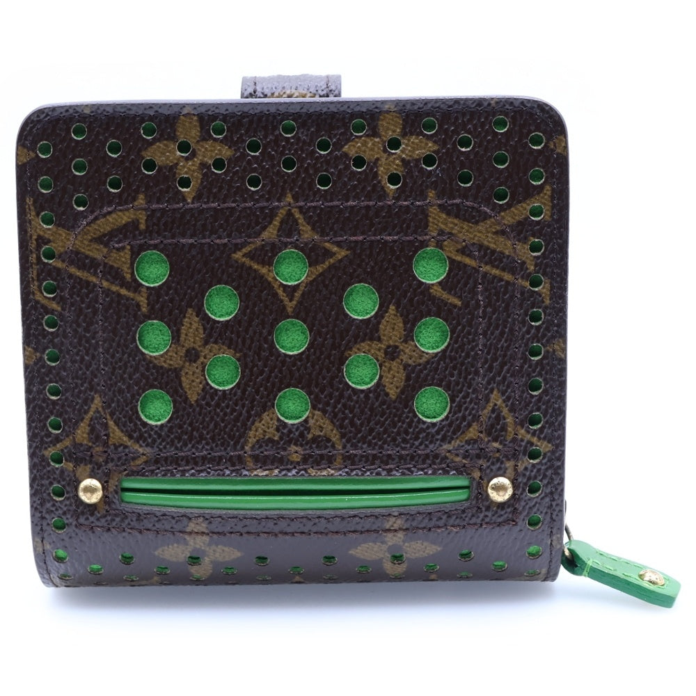 LOUIS VUITTON(ルイヴィトン) モノグラムペルフォ コンパクトジップ ヴェール 財布 ブラウン/グリーン M95218