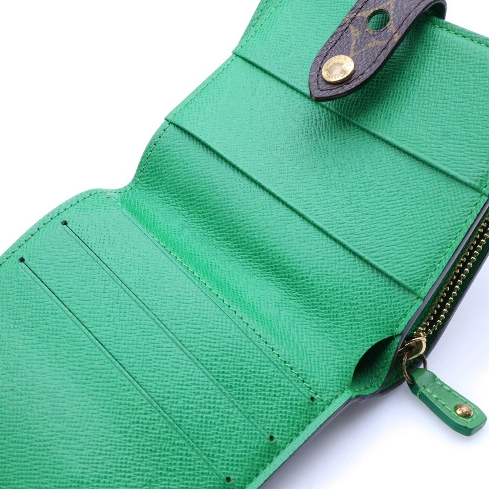 LOUIS VUITTON(ルイヴィトン) モノグラムペルフォ コンパクトジップ ヴェール 財布 ブラウン/グリーン M95218