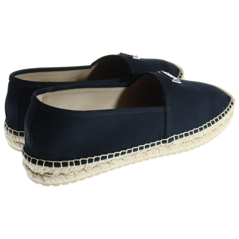 DOLCE & GABBANA(ドルチェアンドガッバーナ) Espadrilles Canvas エスパドリーユ キャンバス レザー スリッポン ブラック 9 A50502AQ23280999