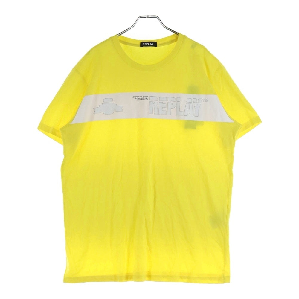 REPLAY(リプレイ) フロントロゴプリント 半袖Tシャツ イエロー