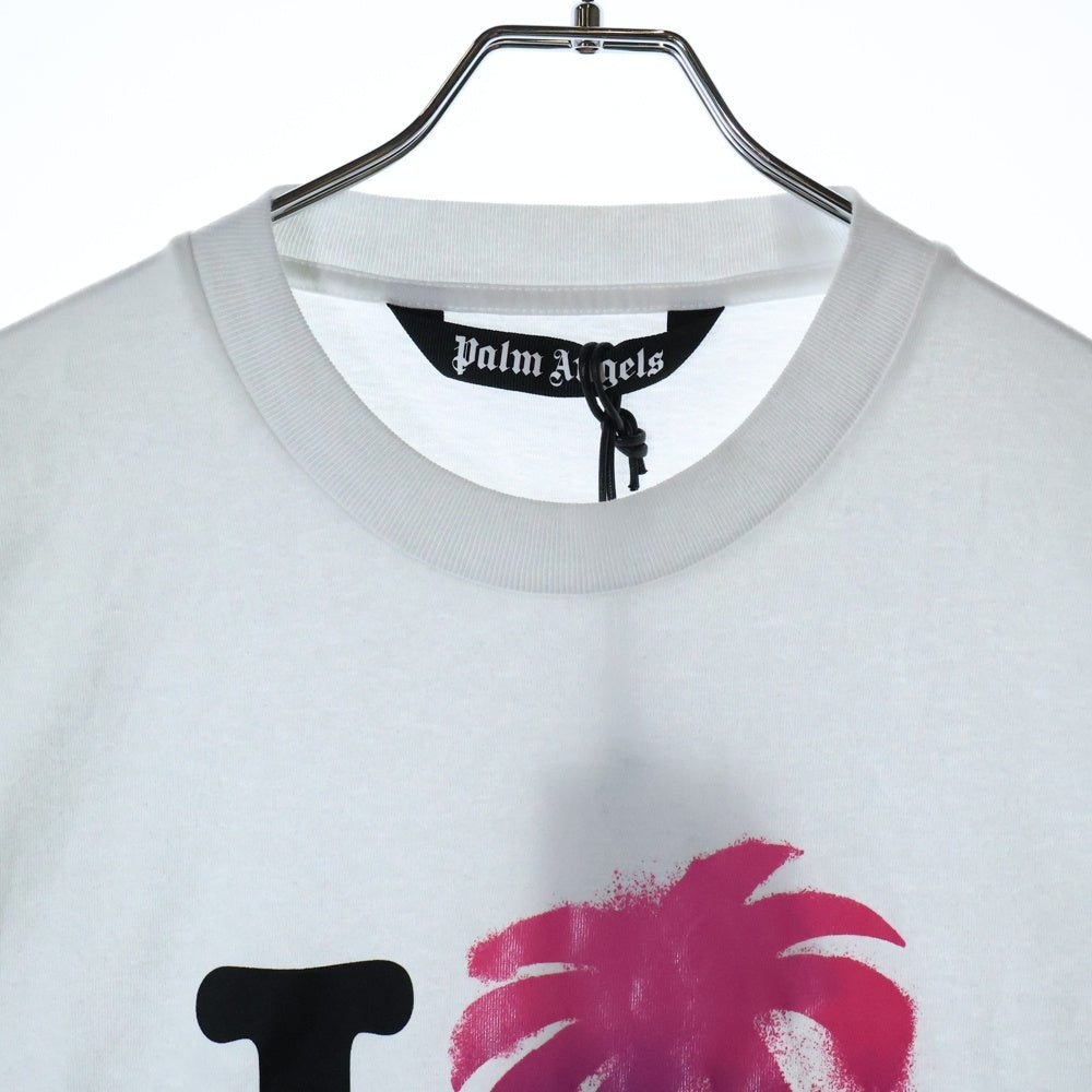 Palm Angels(パームエンジェルス) I Love Pa Classic フロントプリント 半袖Tシャツ ホワイト PMAA066S23JER0020184