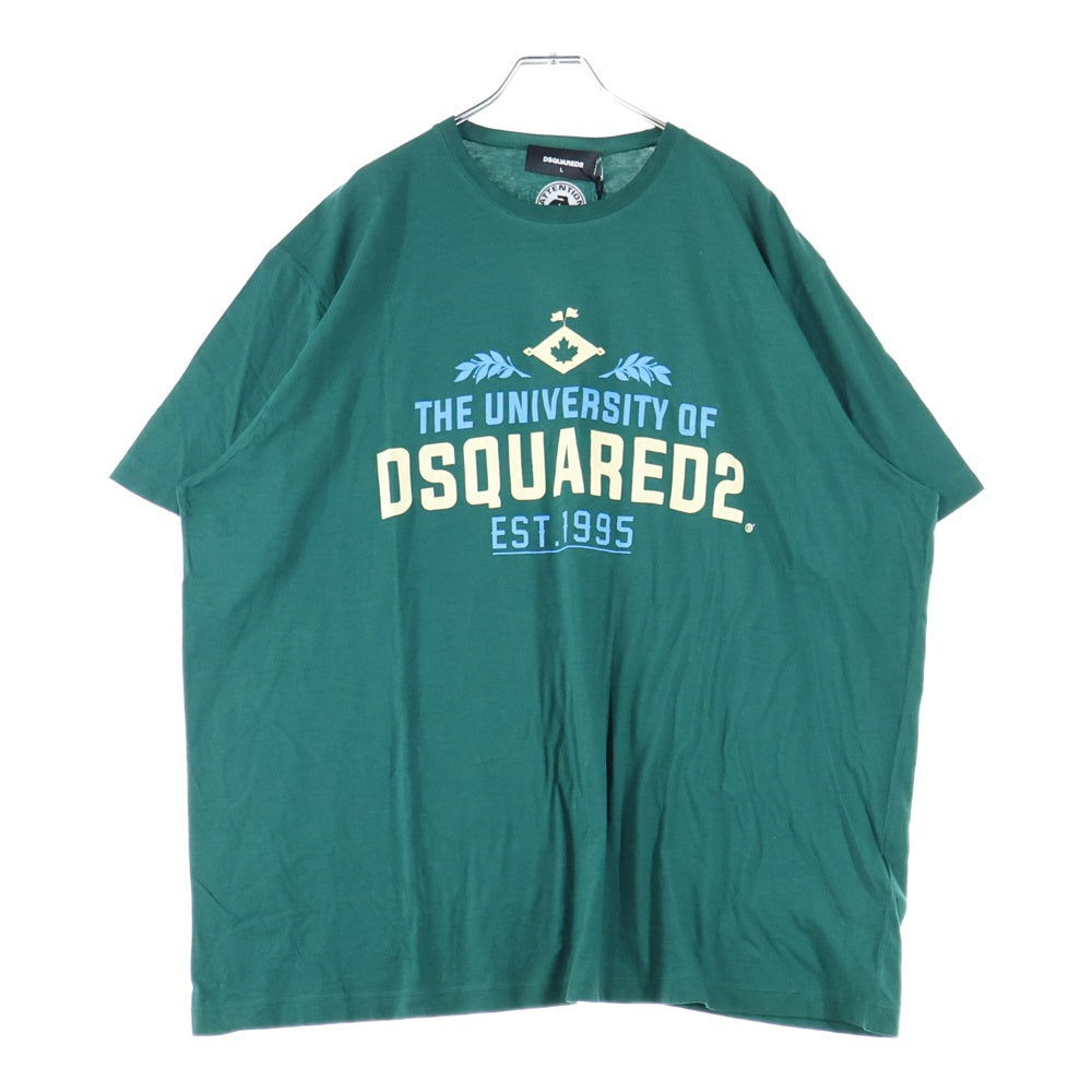 DSQUARED2(ディースクエアード) フロントロゴプリント 半袖Tシャツ グリーン S74GD0712