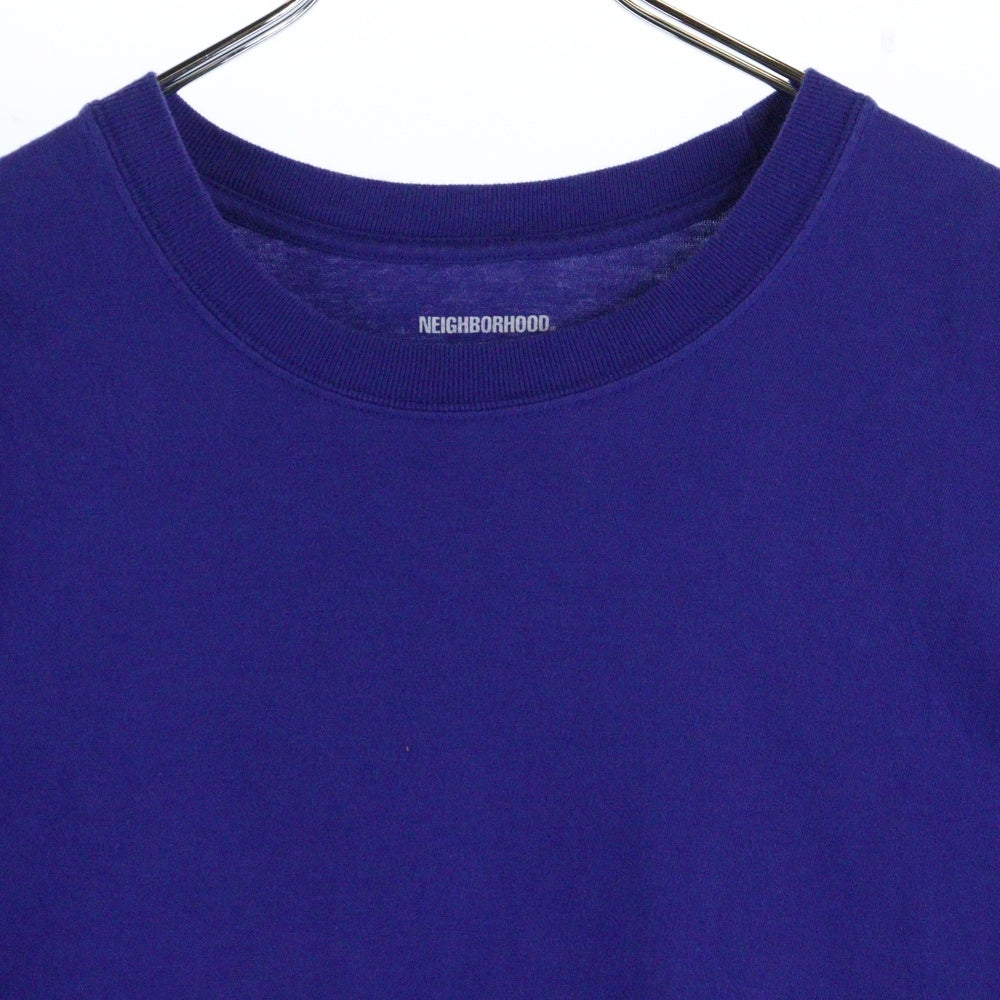 NEIGHBORHOOD(ネイバーフッド) バックロゴプリント クルーネック コットン 半袖Tシャツ カットソー パープル