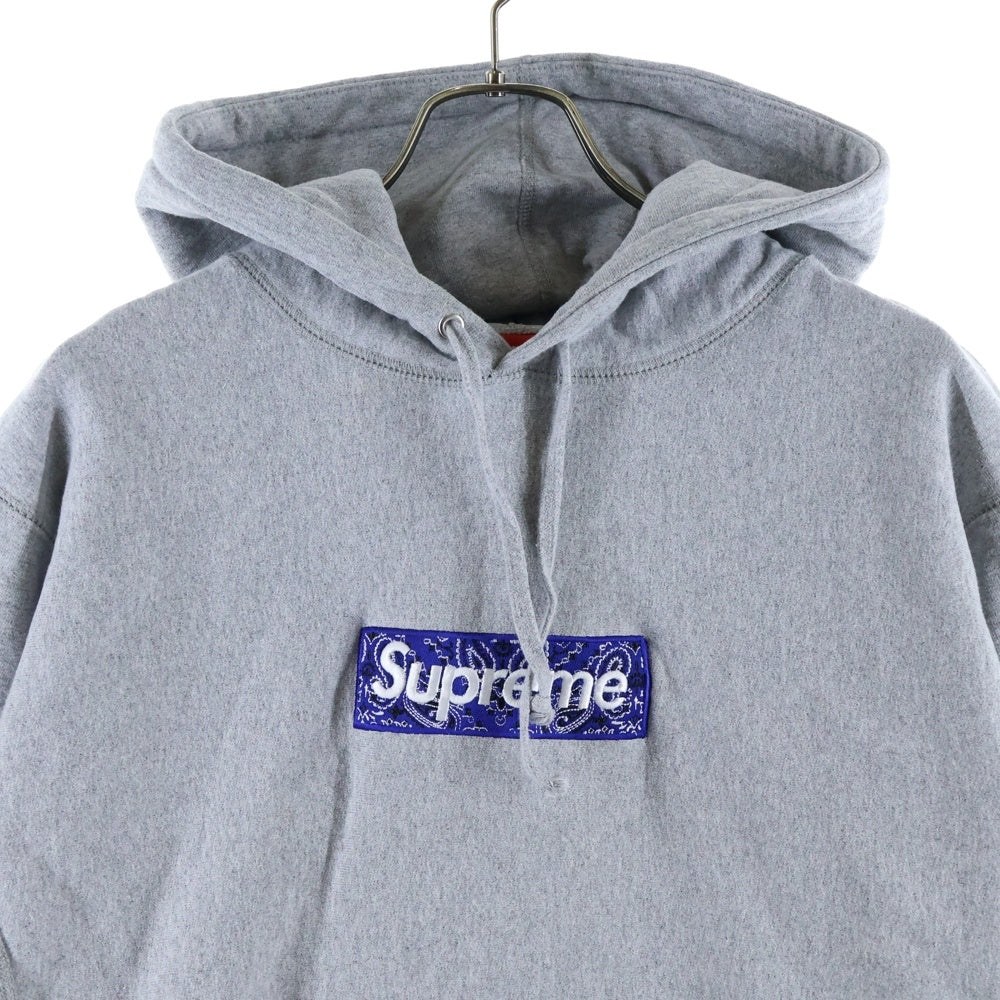 SUPREME(シュプリーム) 19AW Bandana Box Logo Hooded Sweatshirt バンダナボックスロゴ フーデッド プルオーバーパーカー グレー