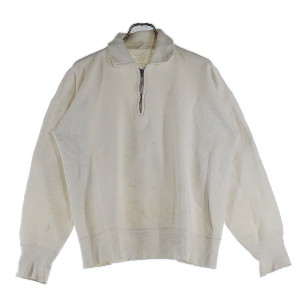 VINTAGE(ヴィンテージ) 50s SPORTSWEAR H/Z SWEAT SHIRTS ハーフジップ スウェット長袖シャツ ホワイト