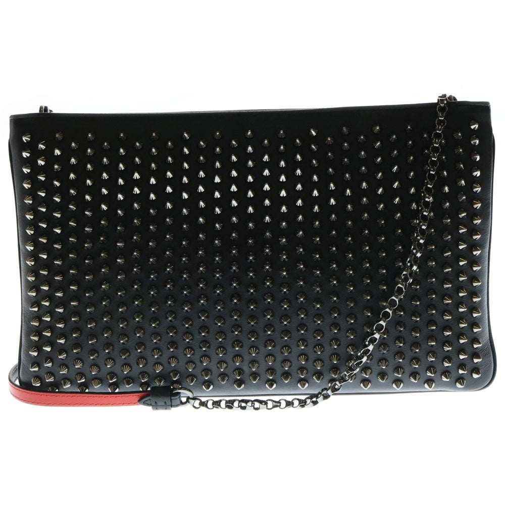 CHRISTIAN LOUBOUTIN(クリスチャンルブタン) LOUBIPOSH ルビポッシュ 2WAYクラッチ ショルダーバッグ ブラック/レッド 1165013