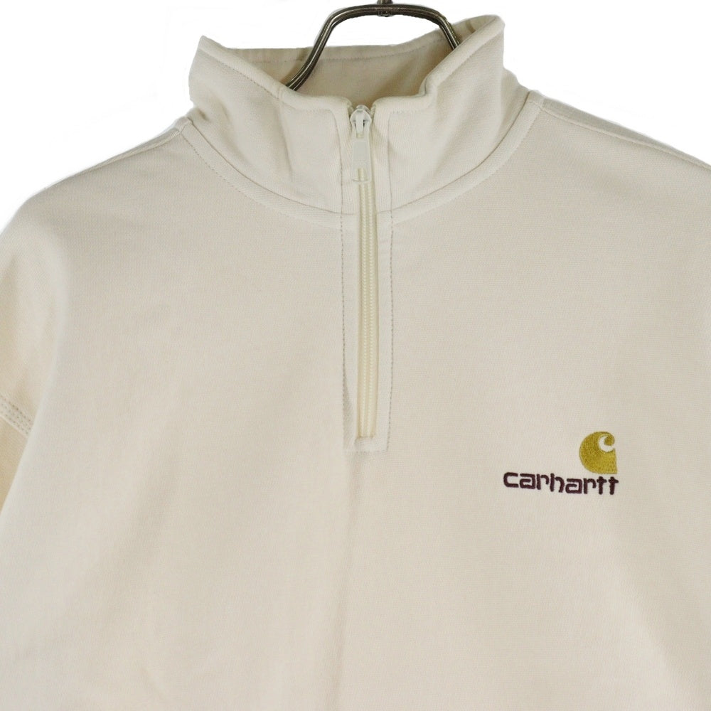 Carhartt WIP(カーハート ダブリューアイピー) ハーフジップ アメリカン スクリプト スウェットシャツ アイボリー 1027014-23F