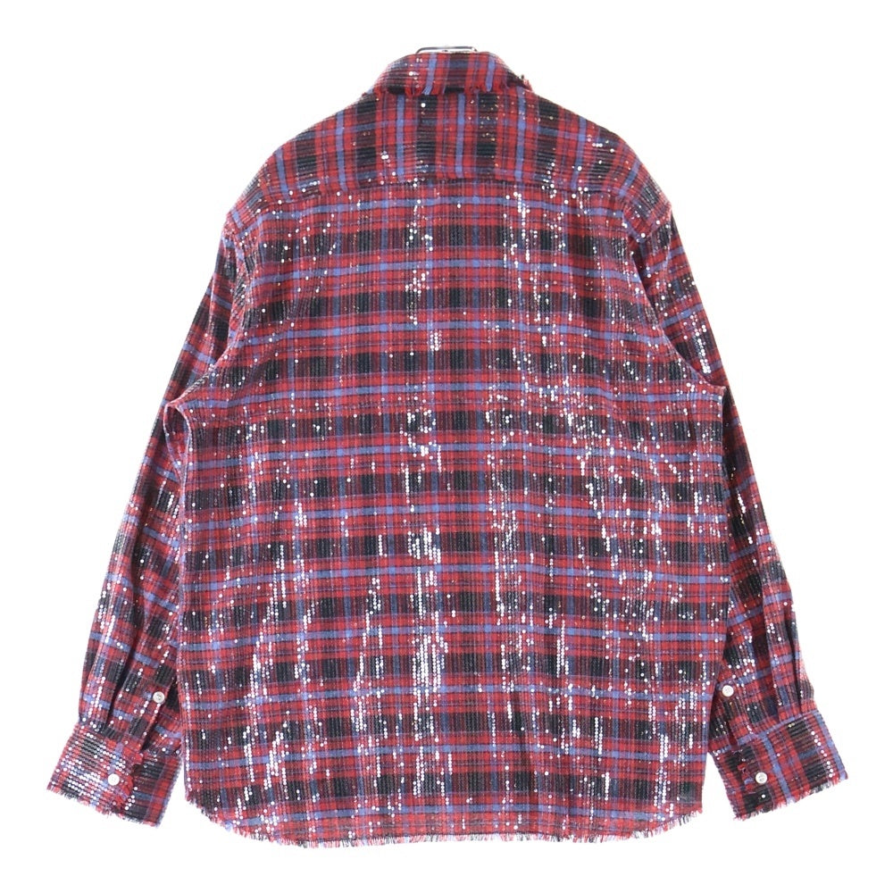 AFB(エーエフビー) Spangle Shirts スパンコール長袖シャツ レッド