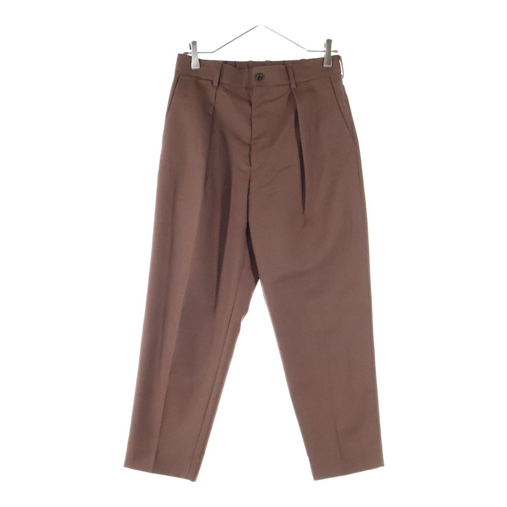 MARKAWARE(マーカウェア) FRONT PLEATS PEGTOP ORGANIC WOOL TROPICAL スラックスパンツ ブラウン A20A-04PT01C
