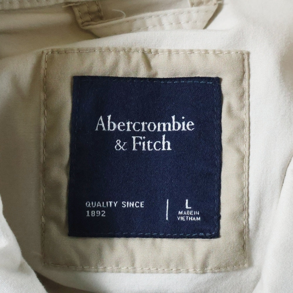 Abercrombie&Fitch(アバクロンビーアンドフィッチ) フロントボタン 2ポケット コットン 長袖シャツ ロングスリーブ アイボリー