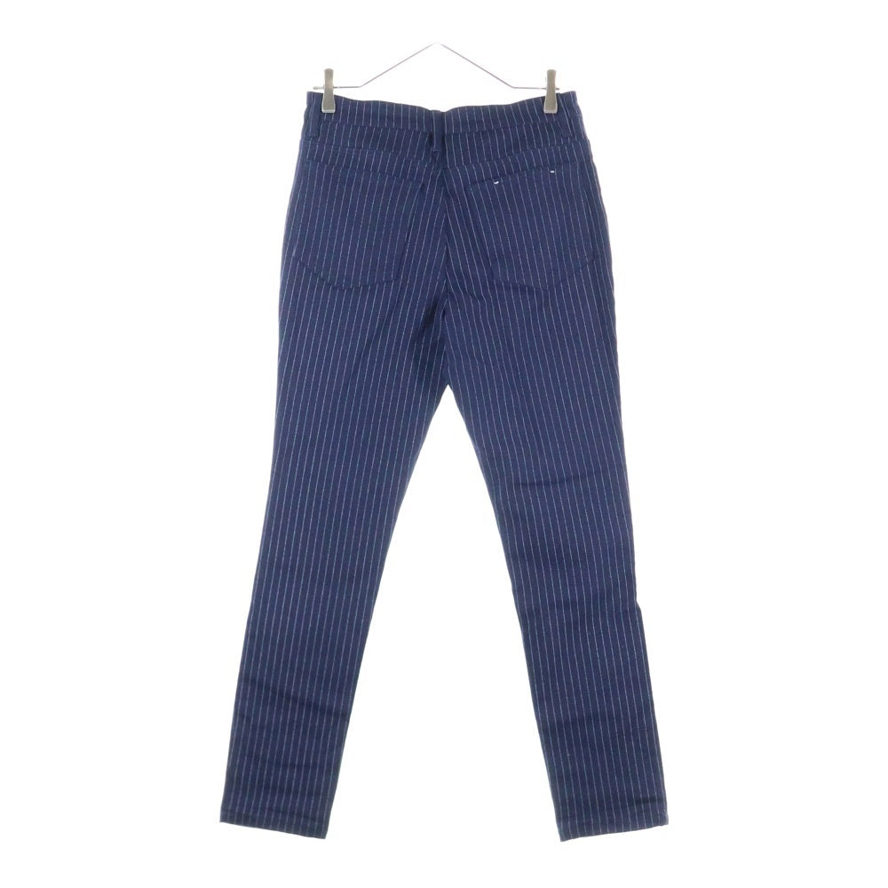 roshell(ロシェル) ストライプ柄 ジップフライ スキニーパンツ ネイビー