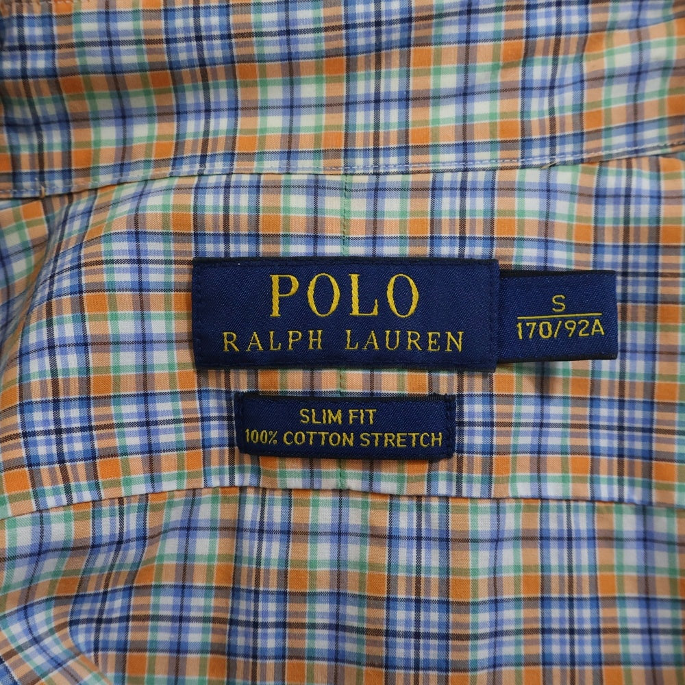 POLO RALPH LAUREN(ポロラルフローレン) チェック柄 長袖シャツ ブルー/オレンジ