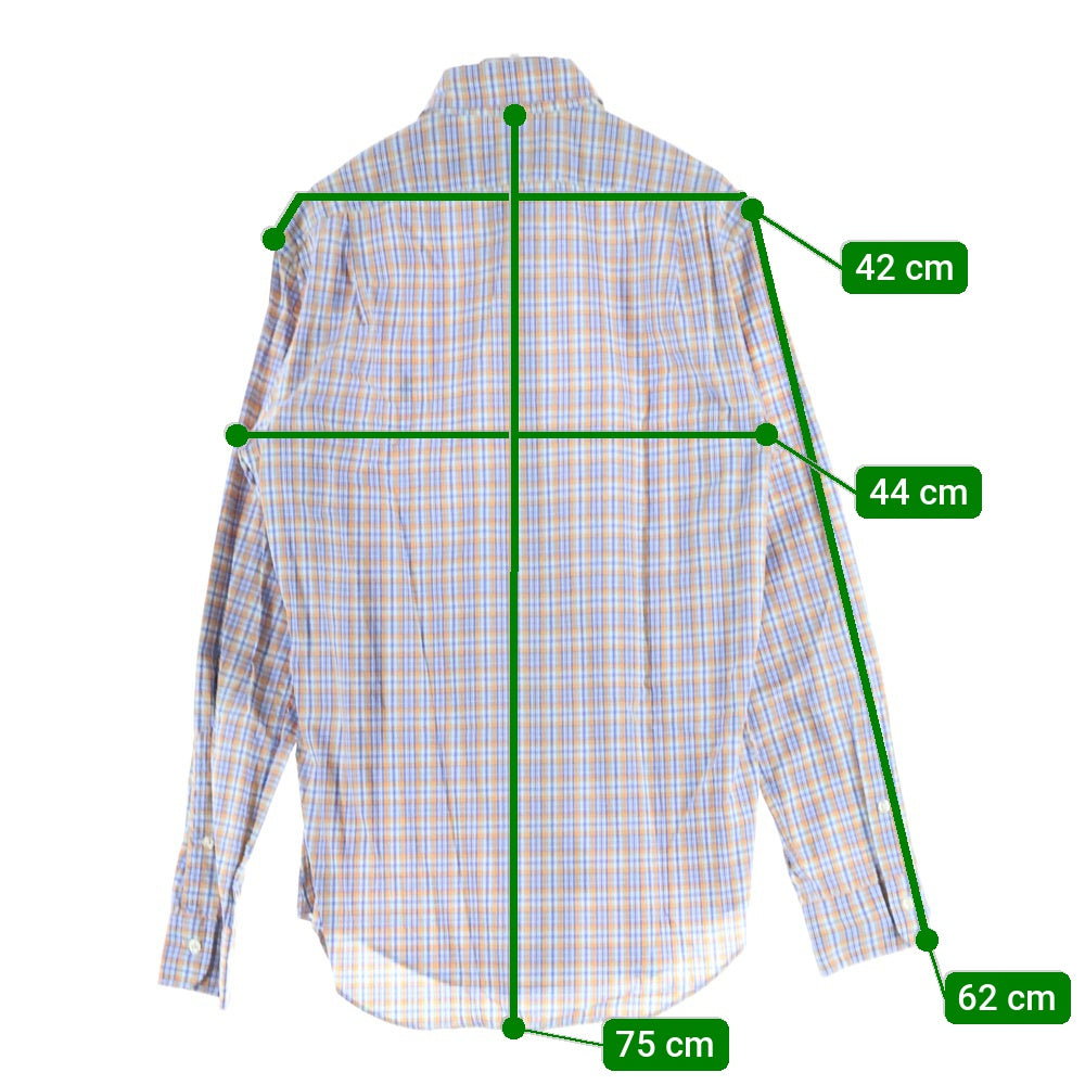 POLO RALPH LAUREN(ポロラルフローレン) チェック柄 長袖シャツ ブルー/オレンジ