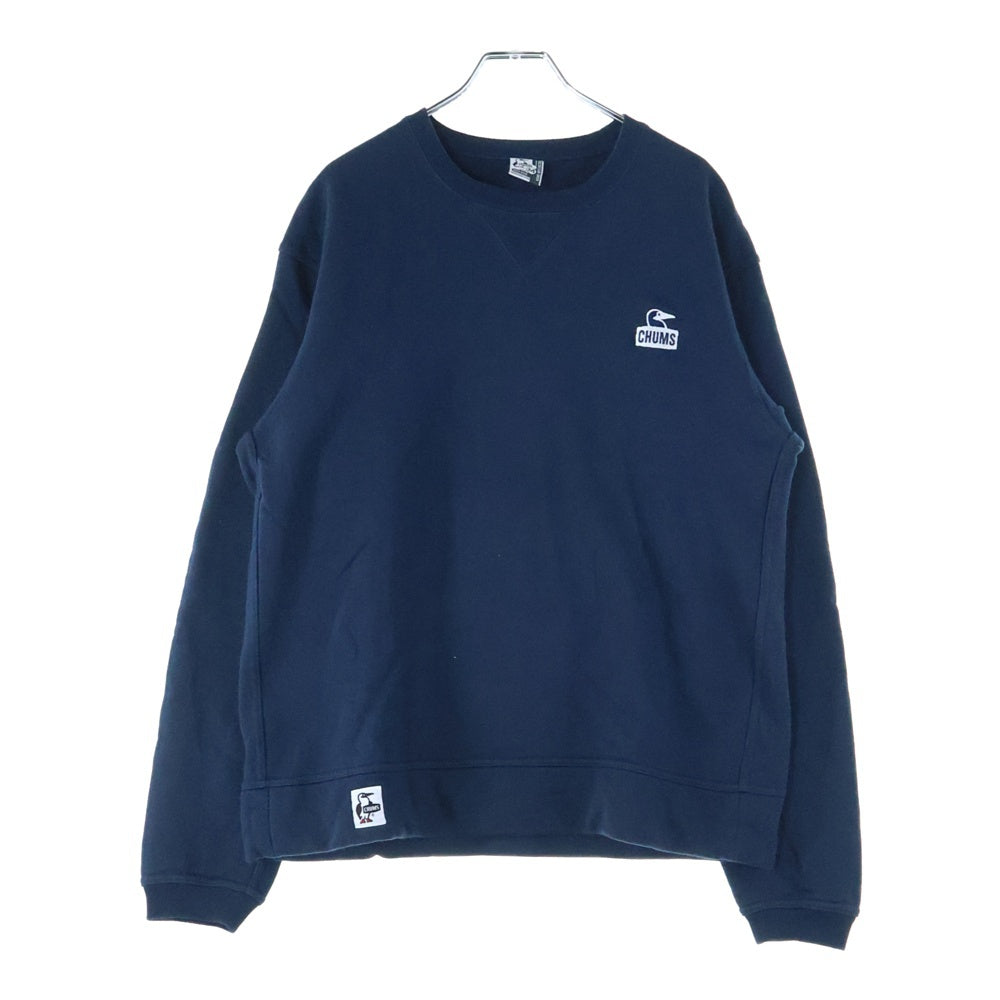 NO BRAND(ノーブランド) CHUMS ロゴ刺繍 クルーネック 長袖スウェット トレーナー ネイビー