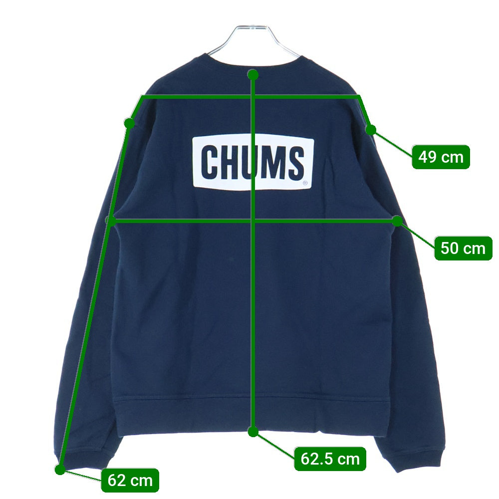 NO BRAND(ノーブランド) CHUMS ロゴ刺繍 クルーネック 長袖スウェット トレーナー ネイビー