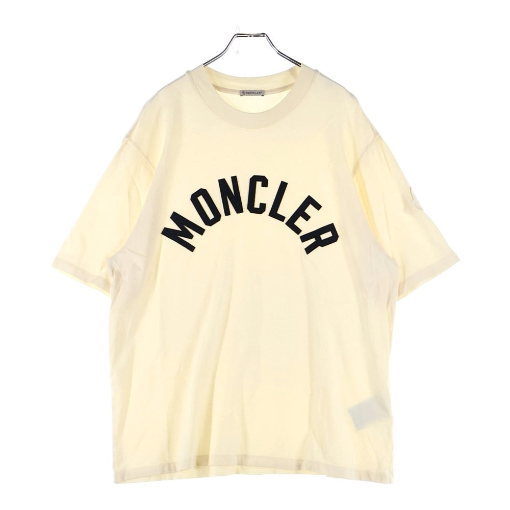 MONCLER(モンクレール) 22SS フロントフェルトロゴ 半袖Tシャツ カットソー オフホワイト H20918C00038 8390T