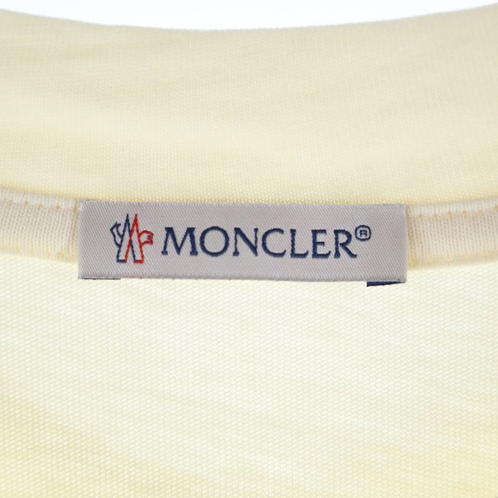 MONCLER(モンクレール) 22SS フロントフェルトロゴ 半袖Tシャツ カットソー オフホワイト H20918C00038 8390T