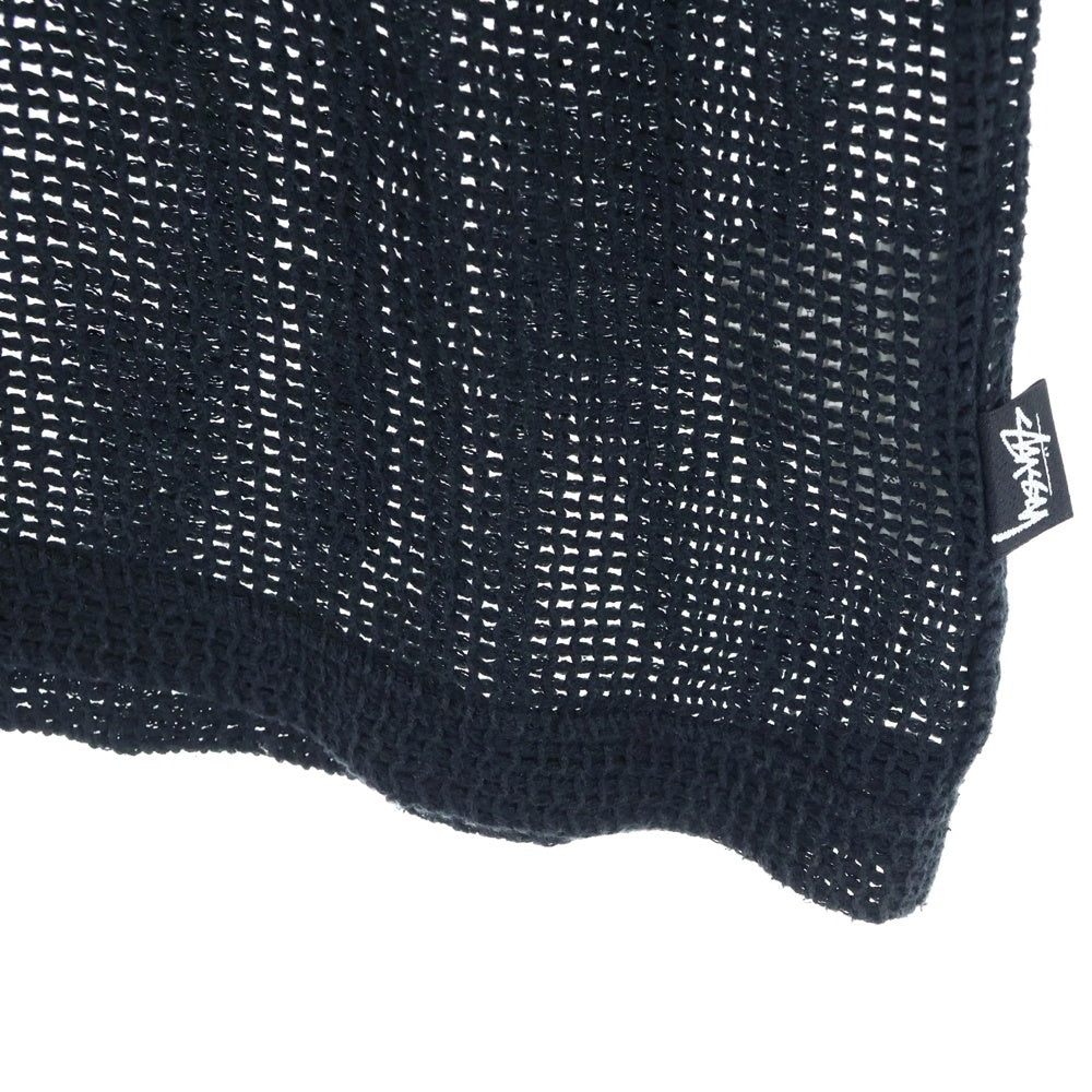STUSSY(ステューシー) Cotton Mesh Tee メッシュ クルーネック Tシャツ 半袖カットソー ブラック