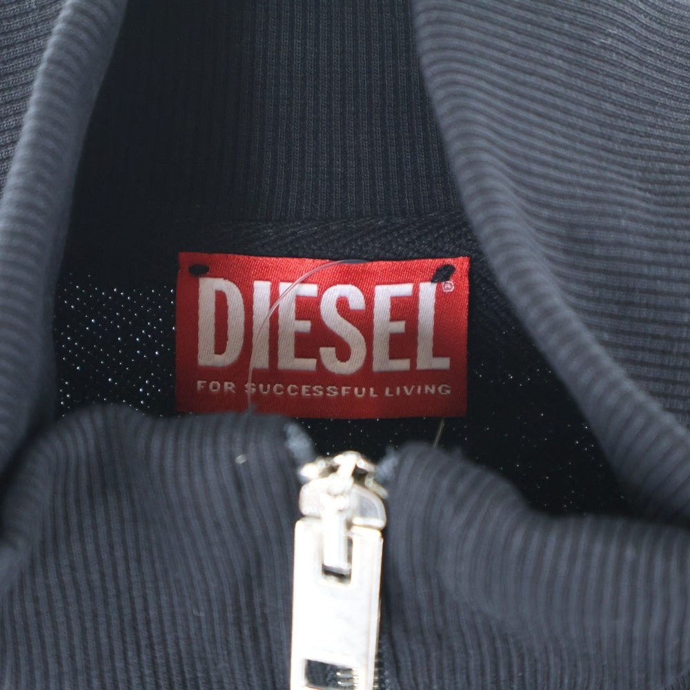 DIESEL(ディーゼル) S-GINNI-ZIP-OD ロゴプレート ジップアップジャケット ブラック A11439