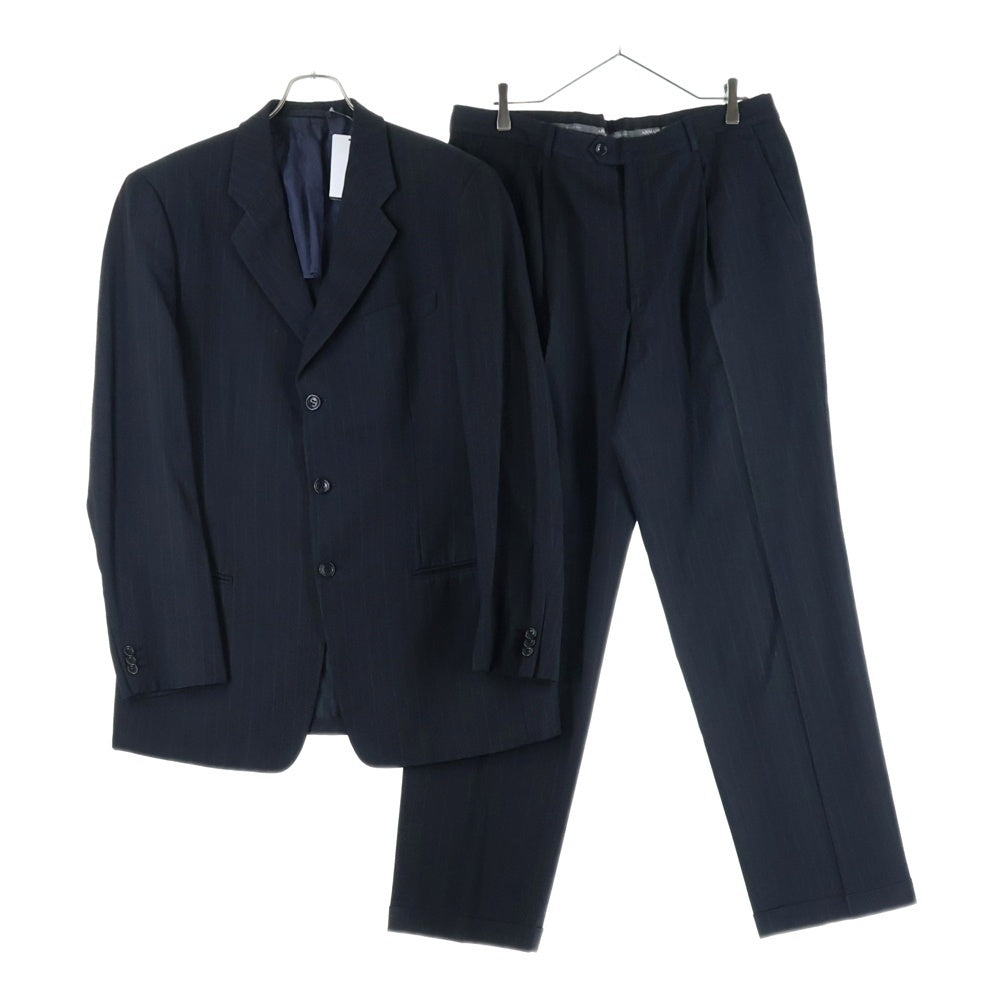 ARMANI COLLEZIONI(アルマーニ コレツィオーニ) セットアップ ノッチドラペル ペンシルストライプ柄 テーラードジャケット スラックスパンツ ブラック