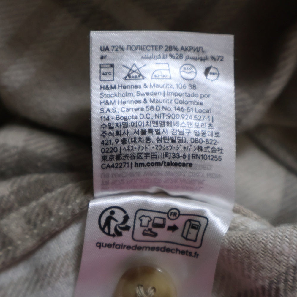 NO BRAND(ノーブランド) H&M チェックシャツ ベージュ/ブラウン