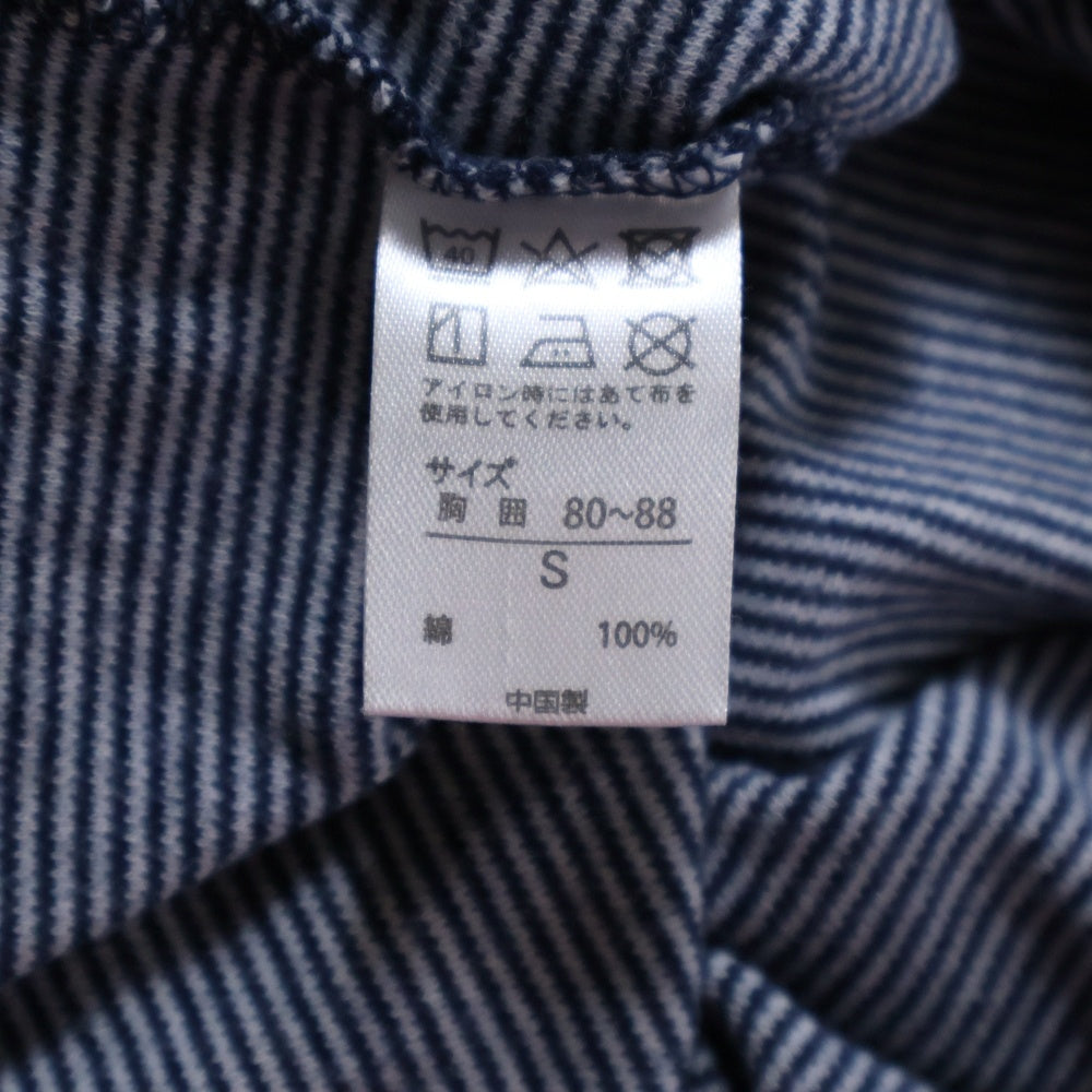 NO BRAND(ノーブランド) CROCODILE モックネック 長袖Tシャツ ネイビー/ホワイト