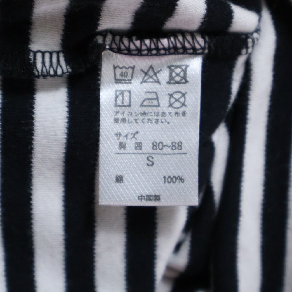 NO BRAND(ノーブランド) CROCODILE モックネック 長袖Tシャツ ブラック/ホワイト