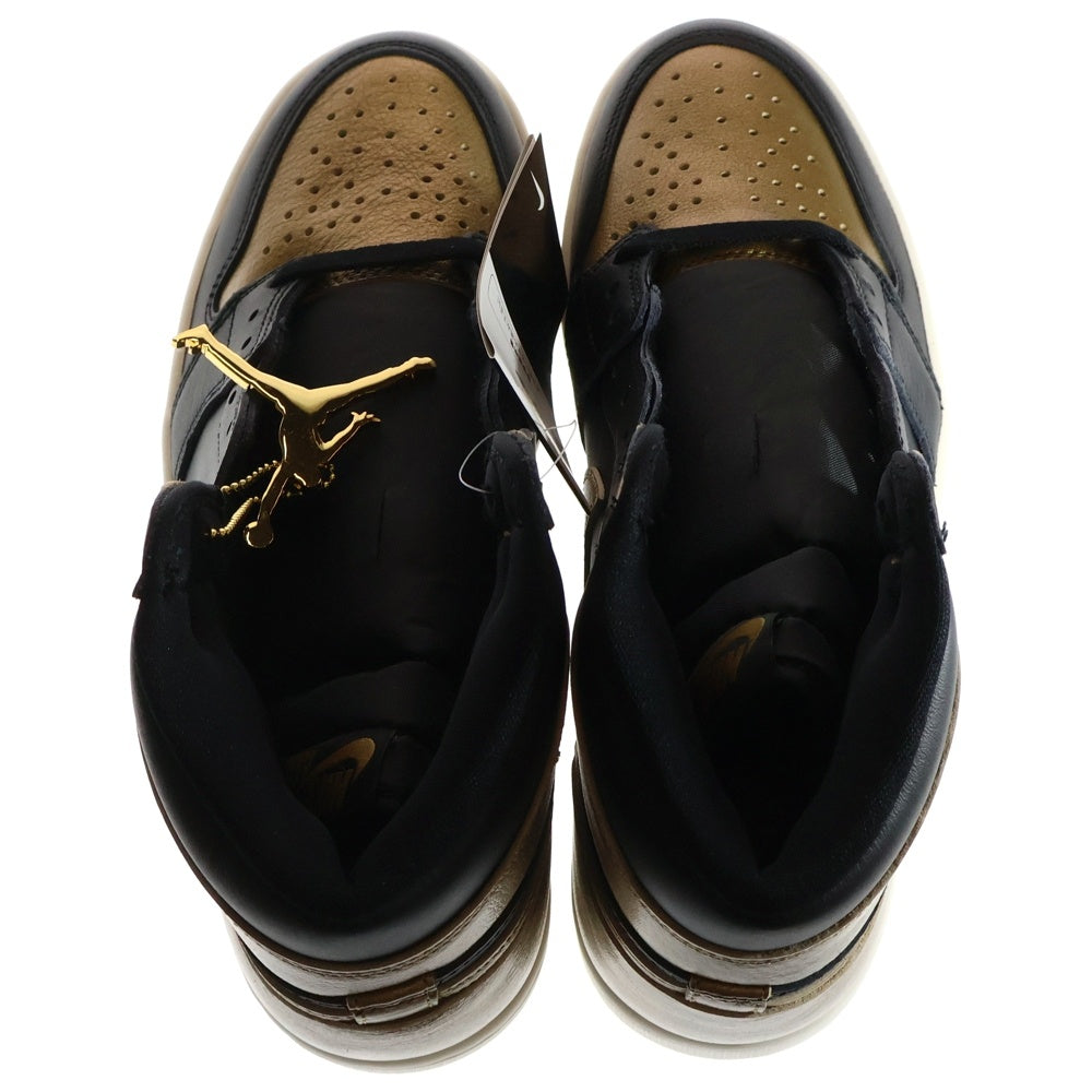 NIKE(ナイキ) AIR JORDAN 1 RETRO HIGH OG BLACK AND GOLD エアジョーダン1 ハイカットスニーカー ブラック/ゴールド US9.5/27.5cm DZ5485-071