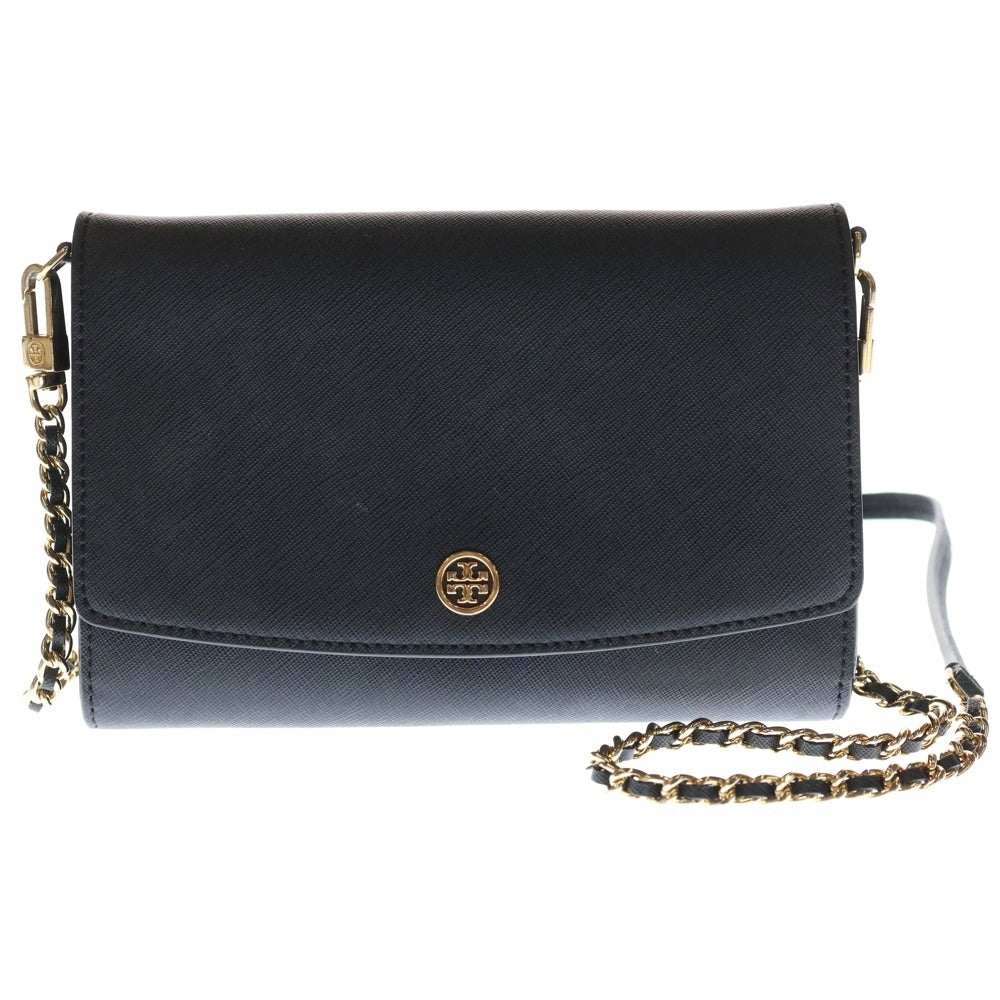 TORY BURCH(トリー バーチ) ダブルT チェーン ショルダーバッグ レザー ブラック