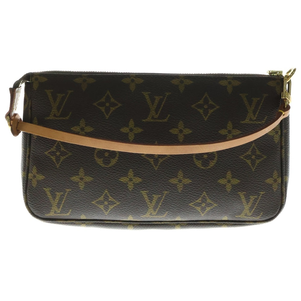 LOUIS VUITTON(ルイヴィトン) ポシェットアクセソワール モノグラム PVC レザー アクセサリーポーチ ハンドバッグ ゴールド金具 ブラウン