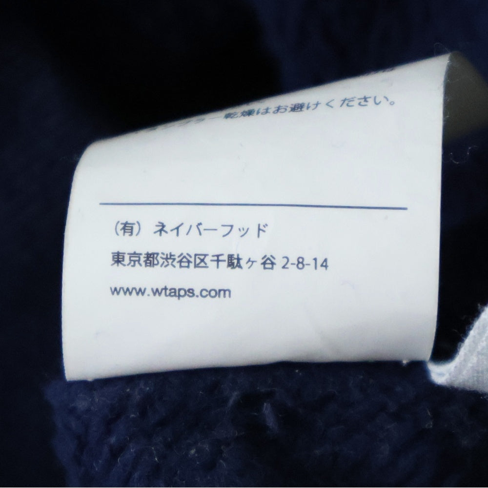 WTAPS(ダブルタップス) 22AW CREST HOODY クレストフーディー バックプリント プルオーバーパーカー ネイビー
