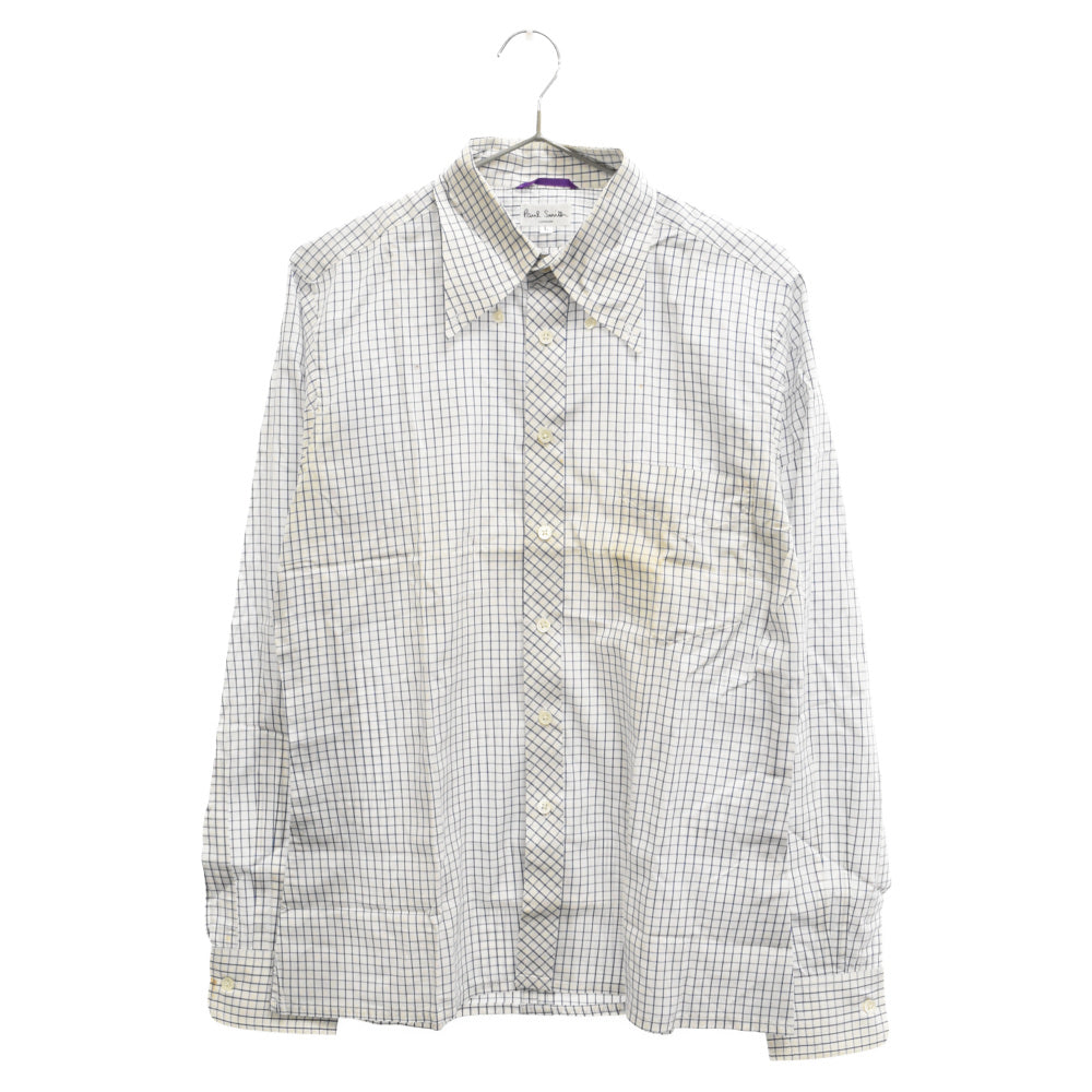 Paul Smith LONDON(ポールスミス ロンドン) コットン チェック 長袖シャツ ホワイト/ブルー