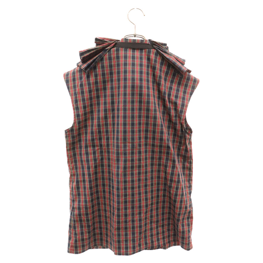 PHILOSORHY(フィロソフィー) Check No sleeve Shirts 212G A02145723 チェック柄 ノースリーブ シャツ レディース ネイビー/レッド